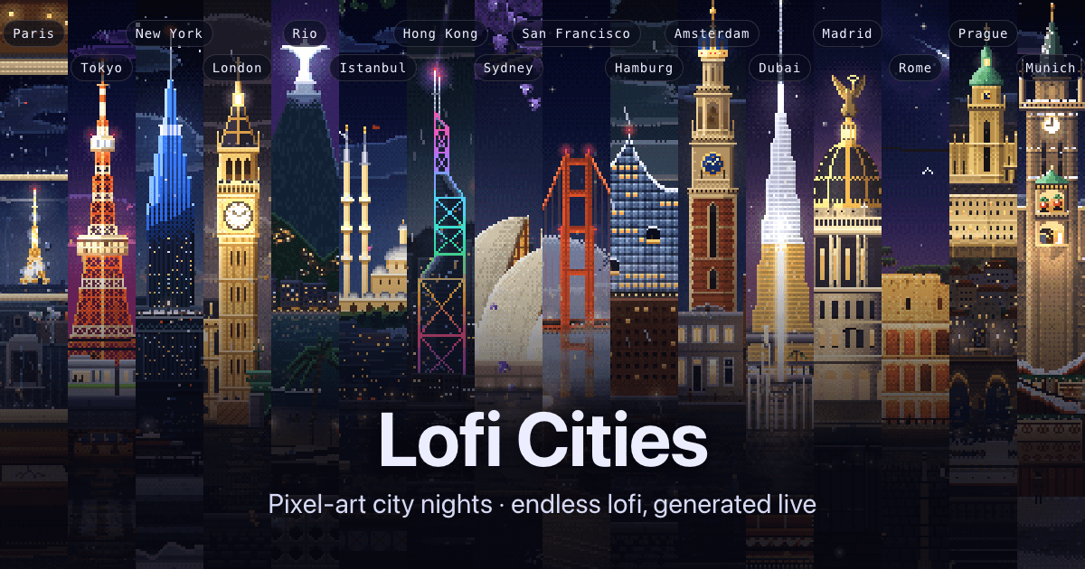 Lofi Cities: Khi nghệ thuật pixel và âm nhạc lofi hòa quyện trong không gian số