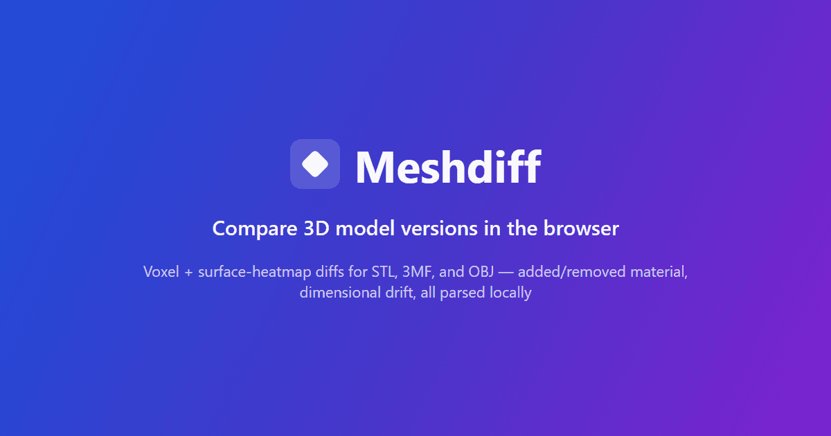 Meshdiff: Công cụ so sánh trực quan mô hình 3D STL ngay trên trình duyệt