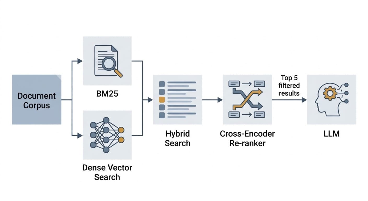 Hybrid Search và Re-Ranking trong Production RAG: Bí quyết tối ưu hóa tìm kiếm thông minh